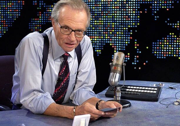 Larry King during Bette Midler on "Larry King Live" at CNN Studios in Hollywood, CA, United States. (Photo by SGranitz/WireImage)