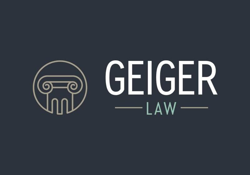 A logo of geiger law